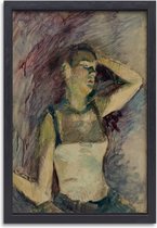 Danser studie - Henri de Toulouse-Lautrec schilderij - Danser schilderijen - Schilderij op canvas Persoon - Wanddecoratie landelijk - Schilderij op canvas met baklijst - Decoratie kamer canvas met baklijst 50x70 cm