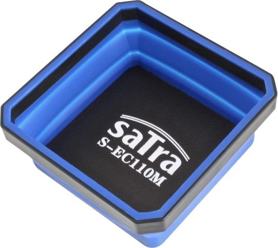 Bac magnétique bleu pliable avec logo 'saTra S-EC110M'.