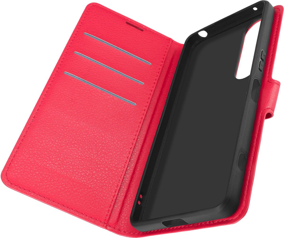 Avizar Foliohoes Geschikt voor Sony Xperia 1 VI Portemonnee klep Functie Stand, Rood