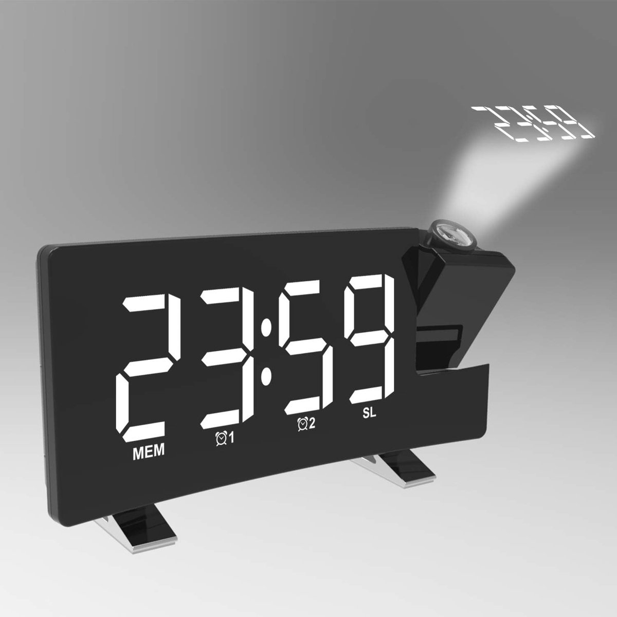 Solacis Wekkerradio Met Projectie - Wekkerradio - Digitale wekker - Wekkerradio kinderen - Wekker met projectie op plafond - Must have!