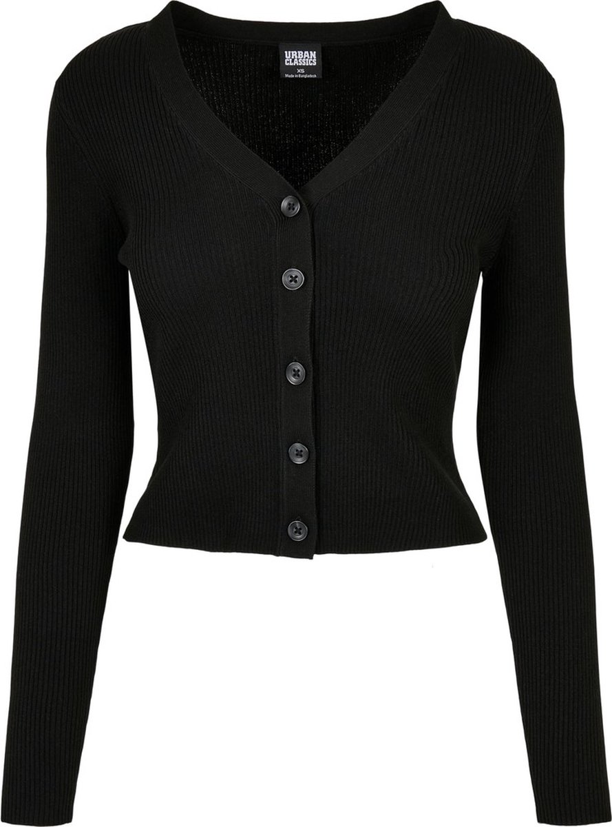 Urban Classics Short Rib Knit Cardigan XL Zwart