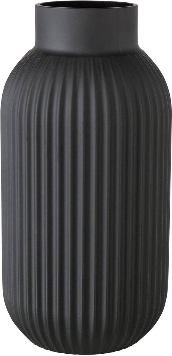 Boltze - Vaas - Glas - Mat Zwart - Nordika - 30cm