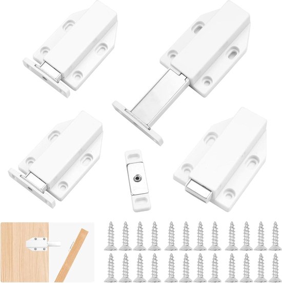 Foto: Push to open magnetische deuropener softclose deurdemper kabinet deur demper meubels opener wit 4 stuks softclose deurdemper