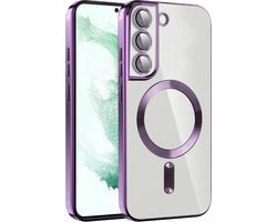 Techsuit Luxury Crystal Back Cover hoesje met MagSafe voor Samsung Galaxy S21 Plus - Transparant/Lichtpaars