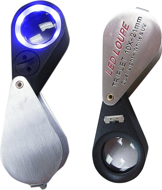 Juwelier Loupe Vergroot Glas met Licht 20x Vergroting, Vouwen