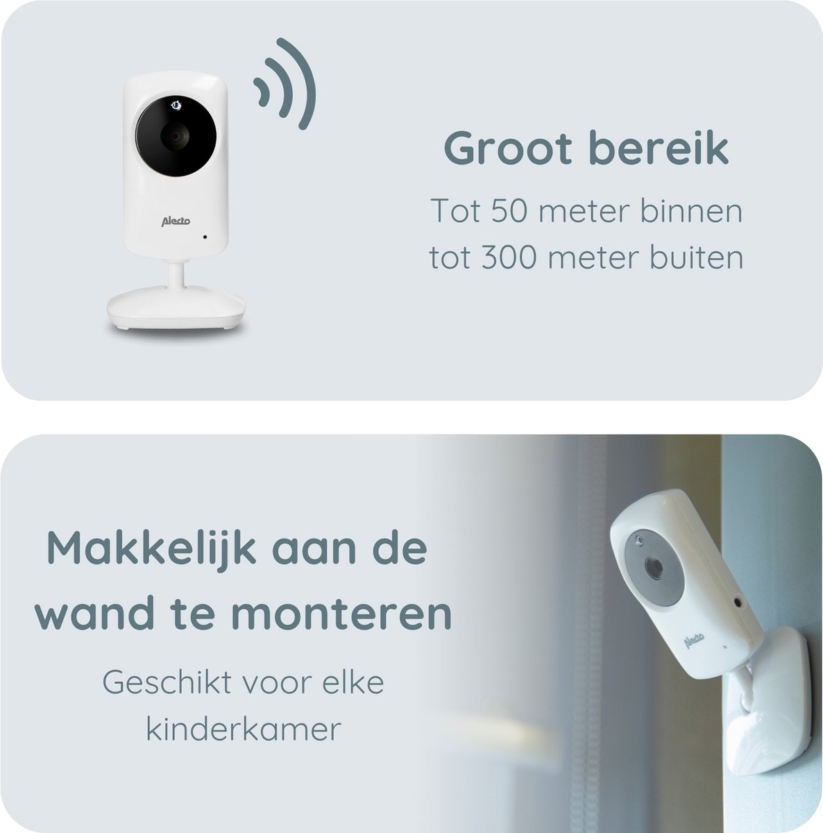 Afbeelding 3 van Alecto DVM-64 - Babyfoon met camera - Temperatuurweergave - Wit