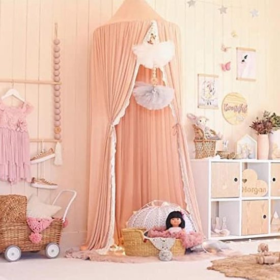 Foto: Baldakijn voor kinderen muggennet van chiffon insectenbescherming speelkamer binnen buiten leestent voor slaapkamer decoratie