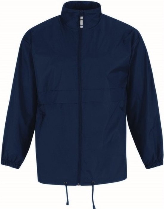 B&C Windbreaker - sirocco windjas - donkerblauw - heren met capuchon S Marine