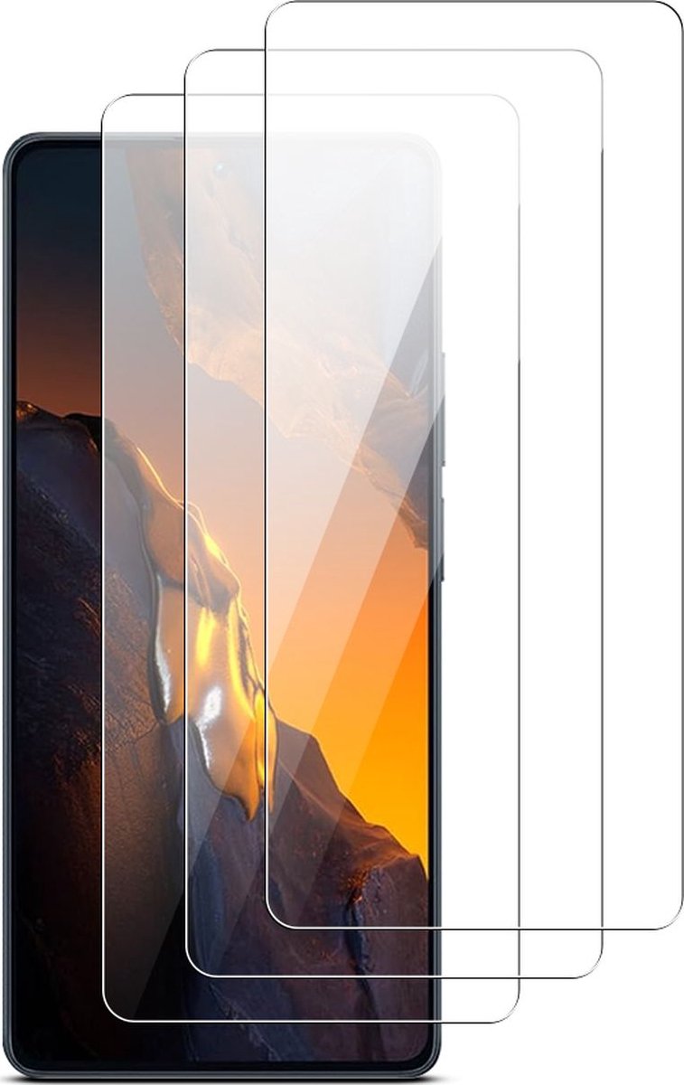 Mobigear Screenprotector geschikt voor POCO F5 | Mobigear Screenprotector Folie - Case Friendly (3-Pack)