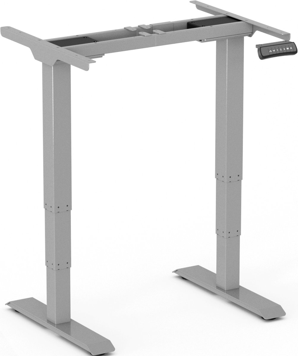 Worktrainer - StudyDesk Pro Small - Hoogte 62 - 127 cm - Breedte 80 - 120 cm - Zit-sta Bureau Elektrisch Frame - In hoogte verstelbaar Bureau Onderstel - Zilver - Met Geheugenfunctie