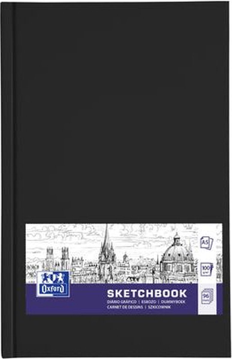 Oxford schetsboek - A5 - 96 vel - 100g papier - harde kaft - zwart — afbeelding 5