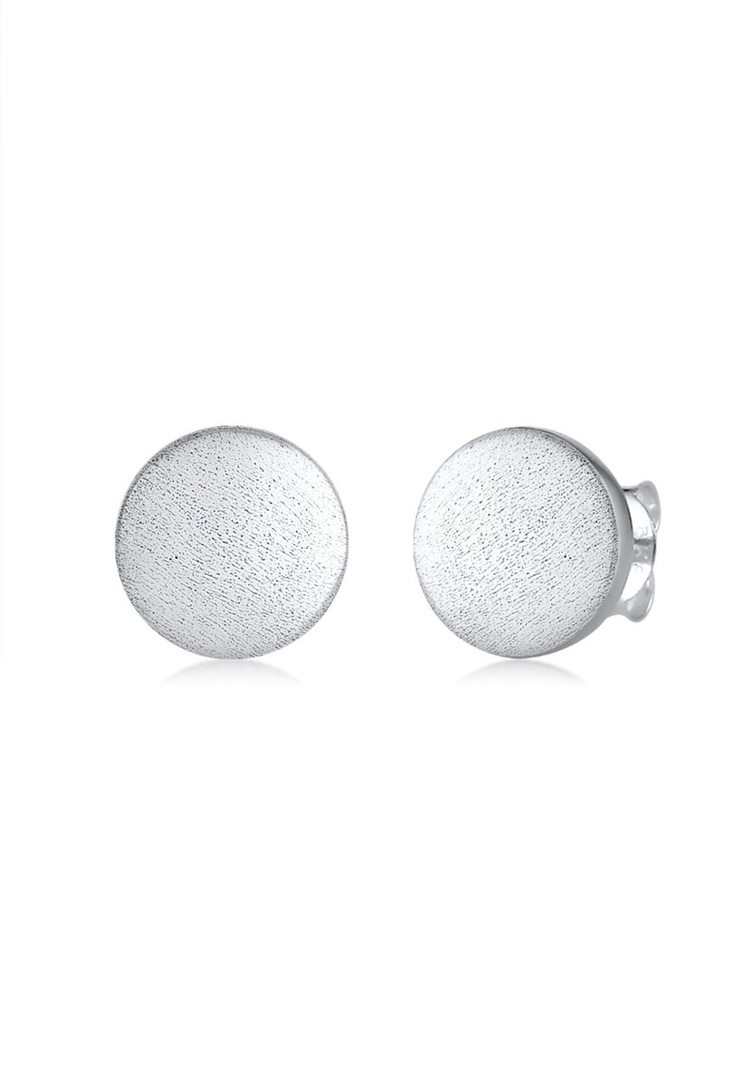 Nenalina - Oorbellen - Basic Kreis Geo Brushed Ohrstecker 925 Silber - Dames