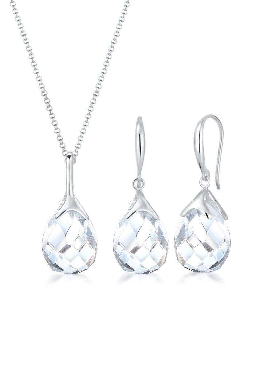Elli - Sieraden Set - Tropfen Bergkristall Klassik 925 Sterling Silber - Dames