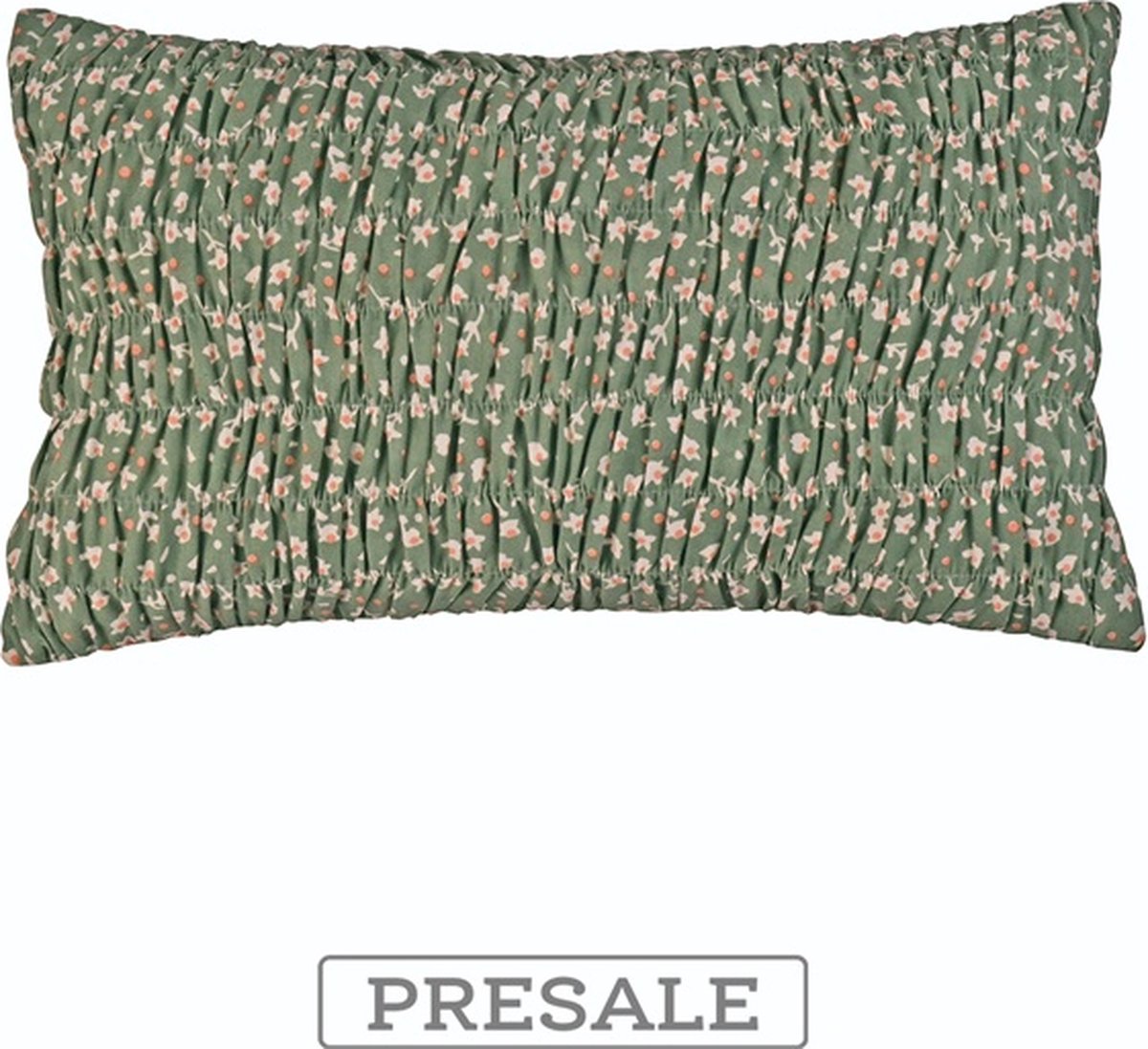 Linen & More Libby Smock Groen Smoke Kussen | 30 X 50 | Sierkussen Voor Woonkamer Of Slaapkamer