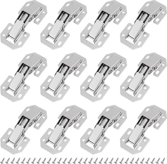 10pcs Kast Scharnieren Met Schroeven, Soft Close Scharnieren Voor Keukenkast Deuren 90 Graden Scharnier
