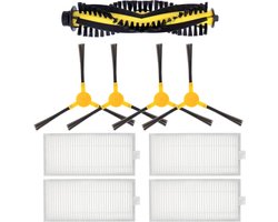 Vervangende onderdelen geschikt voor Tesvor X500/X500 Pro/M1 T8 S6 geschikt voor Neatsvor X500 X520 X600 Pro Stofzuiger, inclusief 4 Zijborstel+1 Rolborstel+4 Filters