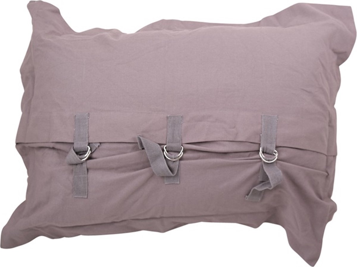 Linen & More Kussen Belt & Buckle Grijs | 40 X 60 | Sierkussen Voor Woonkamer Of Slaapkamer