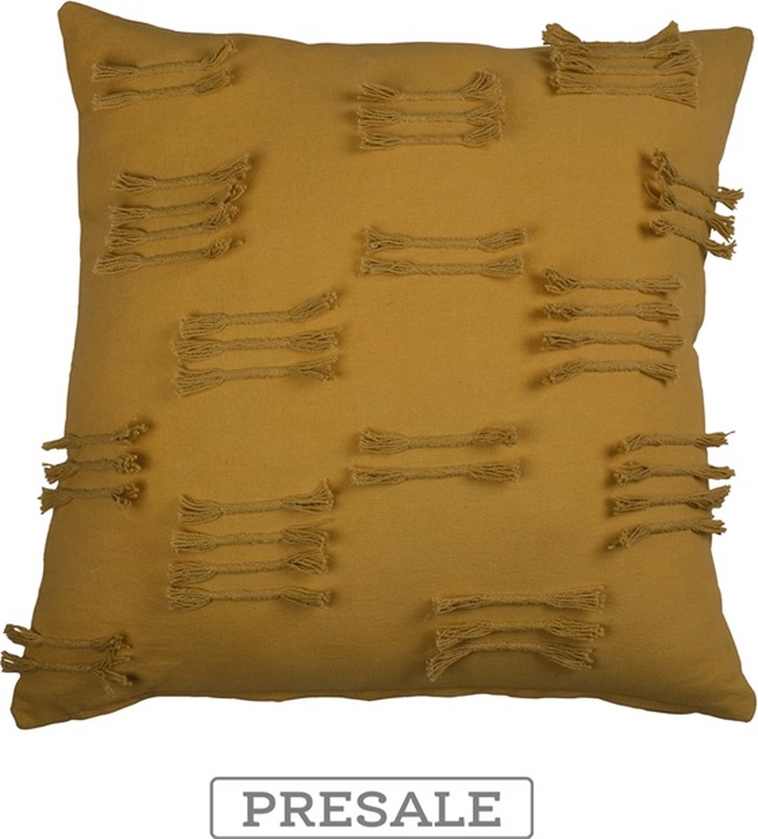 Linen & More Uneven Ruffle Cornsilk Kussen | 45 X 45 | Sierkussen Voor Woonkamer Of Slaapkamer Geel