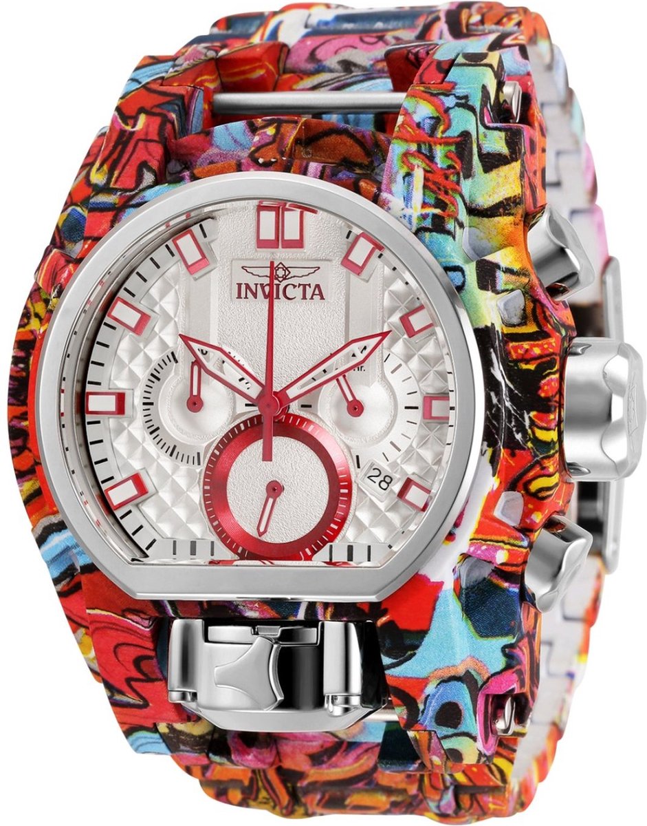 Invicta Bolt - Zeus Magnum 32421 Heren Horloge - Waterdicht - Analoog - Quartz Uurwerk - Roestvrij Staal met zilveren Wijzerp