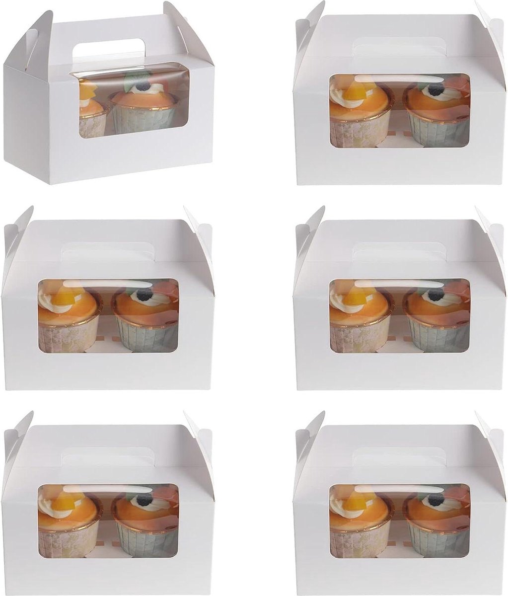 50-stuks cupcake dozen met venster en handvat - nodig