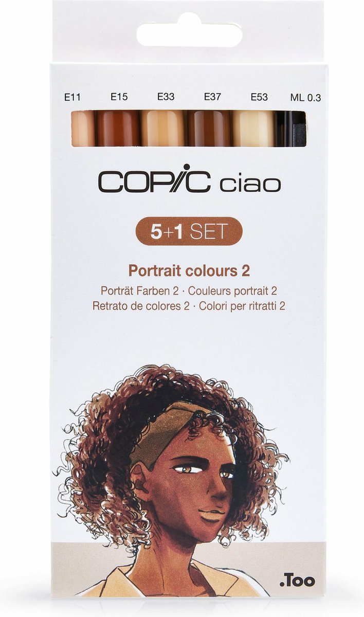 Copic Ciao 5+1 Set Portait Colours 2 markeerstift 6 stuk(s) Beitel/penseelpunt Meerkleurig