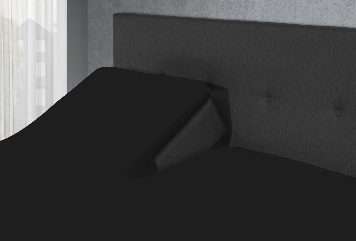 Villa Park - Dubbel Jersey Splittopper - Zwart / 200x160