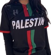Palestina Voetbal T-shirt Unisex Zwart Maat M