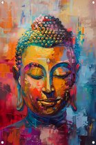 Boeddha posters - Religie tuinposter - Tuinposter Verf - Schutting decoratie - Schutting poster - Tuindecoratie muurdecoratie tuinposter 60x90 cm