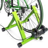 Fietstrainer met 6 versnellingen voor 26-28" tot 120 kg belastbaar indoor fietsen thuis staal Relaxdays