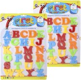 Concorde Alfabet letters gekleurd set 52x stuks - magnetisch - 4 cm - magneet - koelkast - whiteboard