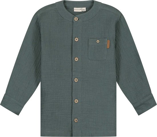 Prénatal baby blouse - Jongens - Dark Green Blue - Maat 62