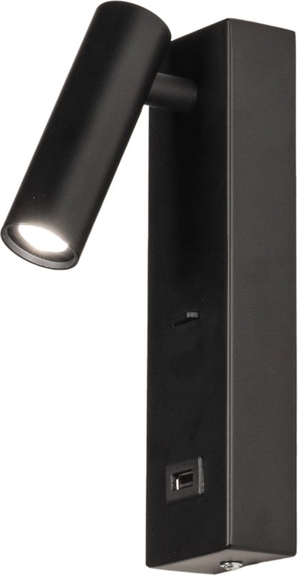 Lumidora Wandlamp 75071 - Voor binnen - LEESBETH - Ingebouwd LED - 3.0 Watt - 2700 Kelvin - Zwart - Metaal