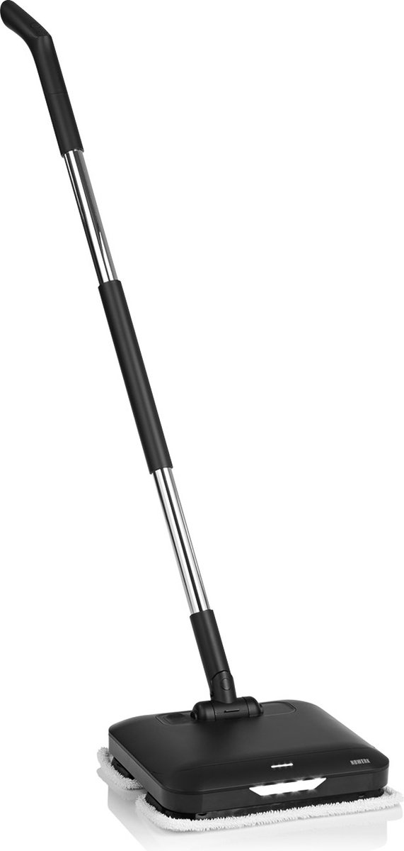 Goedkoopste N8WERK Vloermop Midnight Black Edition met trilfunctie | Vibrerende mop op batterijen met sprayfunctie, LED-verlichting & 2 microvezeldoeken | Batterijlevensduur tot 90 min