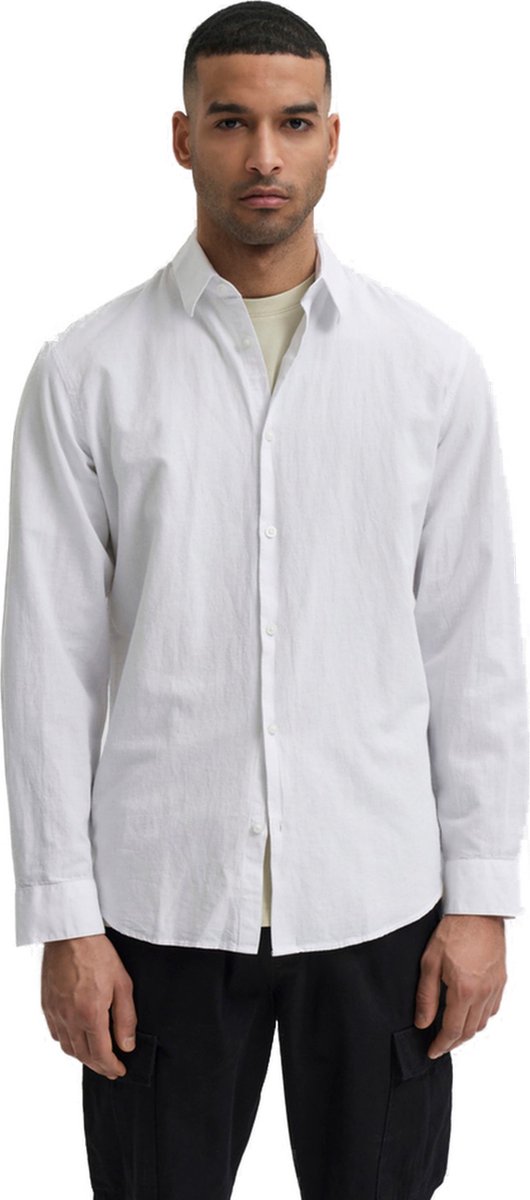 Selected Homme Heren Overhemd SLHSLIMNEW-LINEN slim fit Wit M Volwassenen