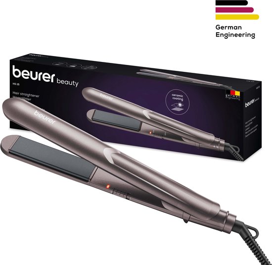 Foto: Beurer hs 15 stijltang haarstyler snelle opwarming keramische coating 360 draaibaar scharnier plaatvergrendeling 3 jaar garantie