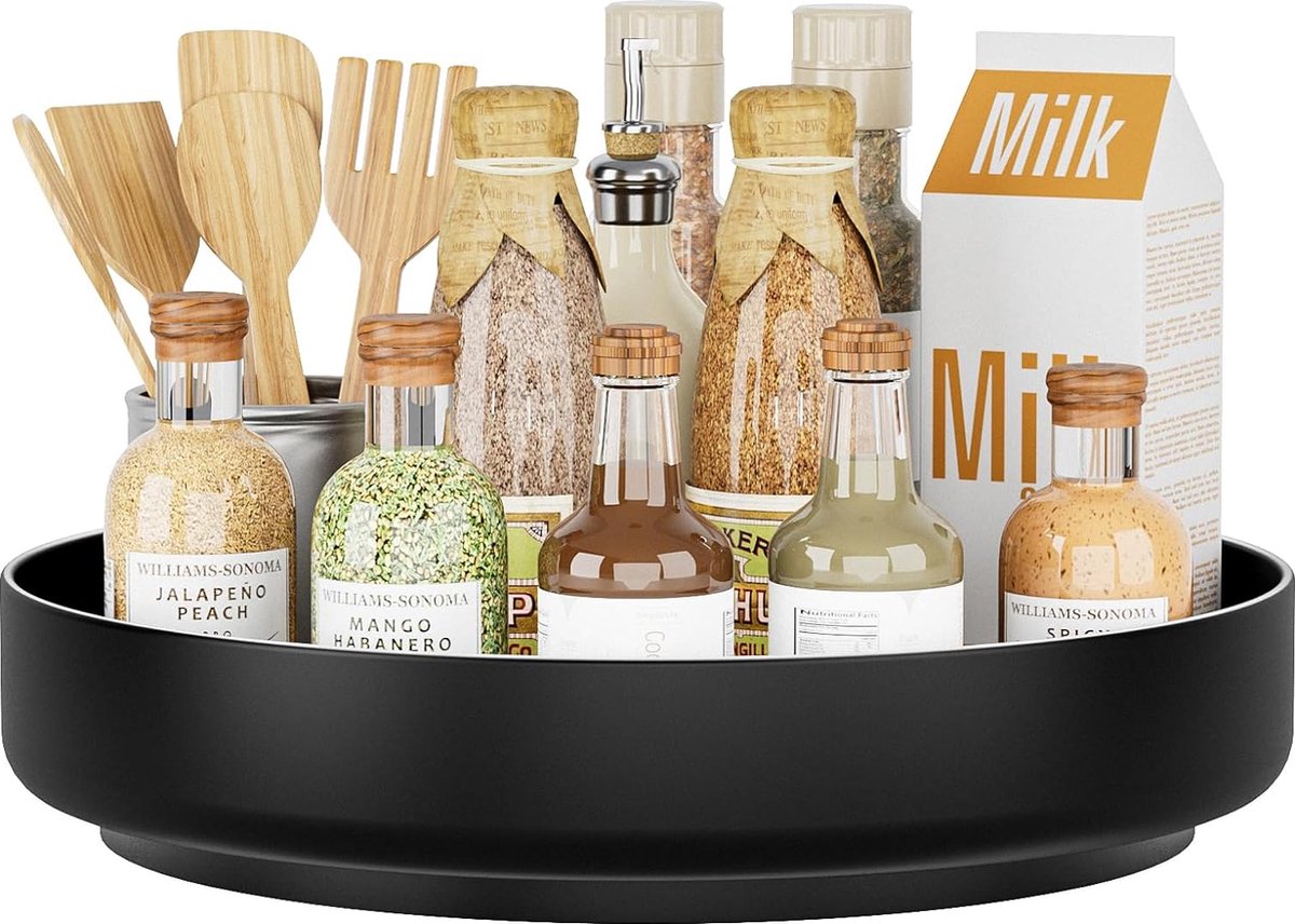 Lazy Susan draaitafel 33 cm keuken draaitafel organisator organisator draaibare koelkast keukenopslag en organisatie