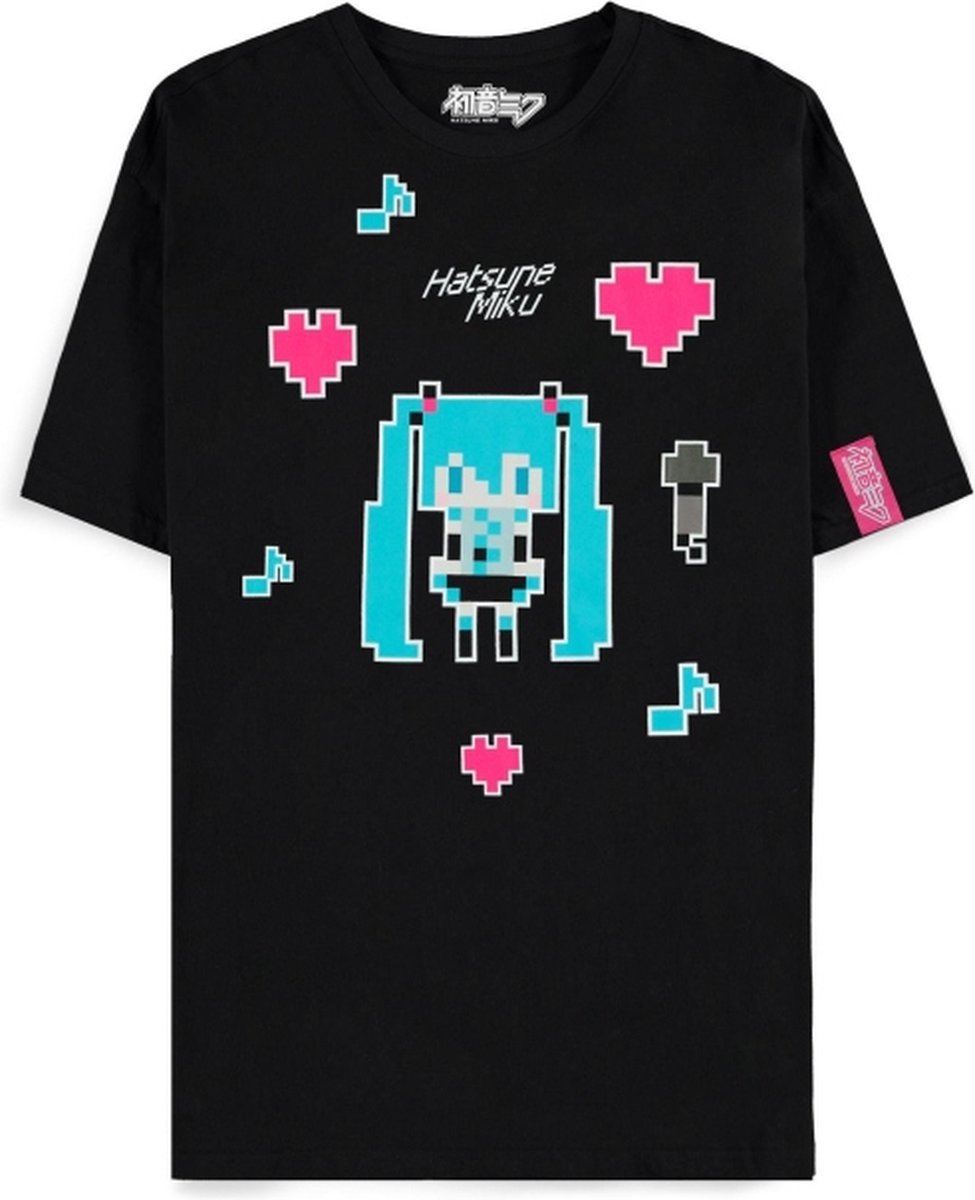 Hatsune Miku - Pixel Unisex T-shirt - 2XL - Zwart