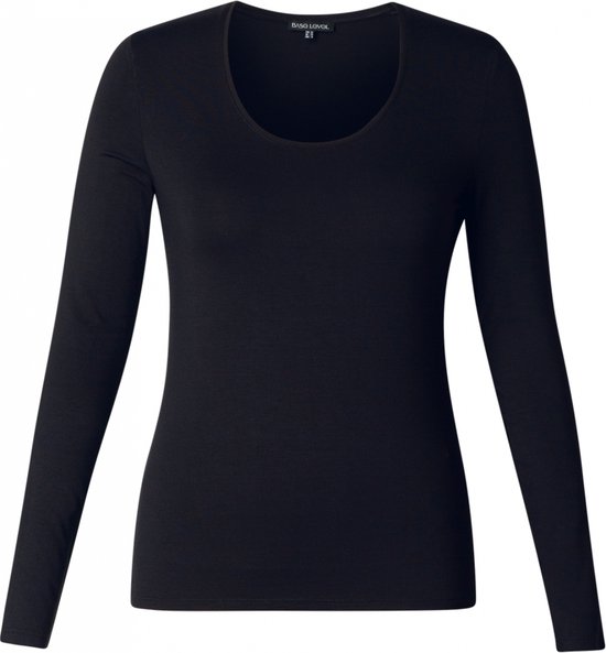 BASE LEVEL CURVY Aso Jersey Shirt - Dark Blue - maat X-0(44)