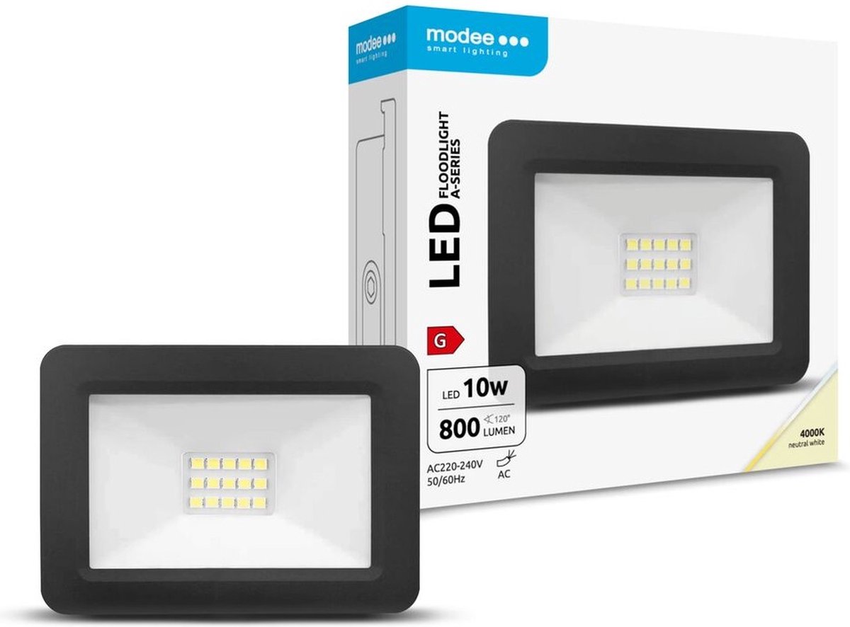 Modee LED Bouwlamp 30W 4000K 2400lm Zwart IP65 | Geen fitting | Koel Wit | 30 watt | 25.000 Branduren