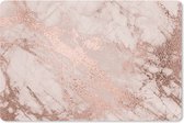 Bol.com Muismat - Mousepad - Marmer print - Roze - Luxe - Marmer printlook - Glitter - Design - 27x18 cm - Muismatten aanbieding