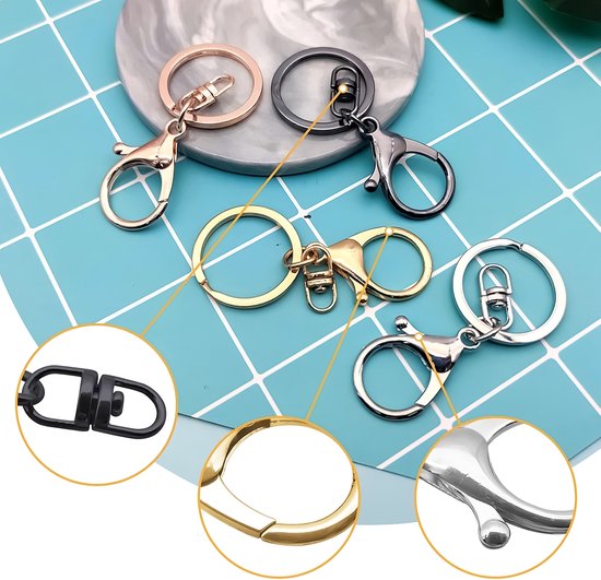Roterende Sleutelhangers, 60 Stuks, Draaibare Gespen Van Legering Metalen Sluitingen Met 360 Ring Voor Sieraden Tassen Naaiprojecten En Knutselprojecten Binnenbreedte 20 Mm 1966603697