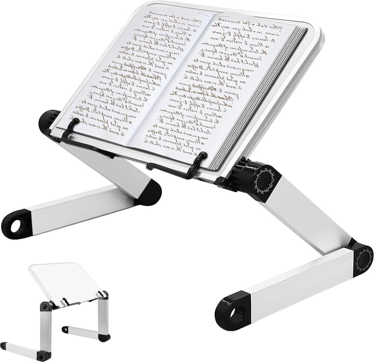 Boekenstandaard in hoogte verstelbaar duurzame aluminium armen boekenhouder leesstandaard Hardcover recepten Laptop iPad standaard