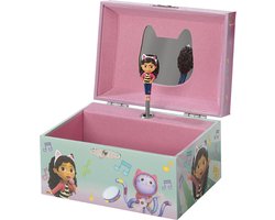 foto van Gabby's Poppenhuis Totum sieradendoosje met muziek, muziekdoosje, juwelenkistje met dansende Gabby en spiegeltje - cadeau tip Gabby's Dollhouse