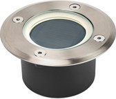 Brendz Solar Grondspot voor Buiten LED, 20 Lumen, IP67 Waterdicht, 3000K Warm Wit Licht, Lithium-Polymeer Batterij, Solar Tuinverlichting Grondspots, Zilver, Doha