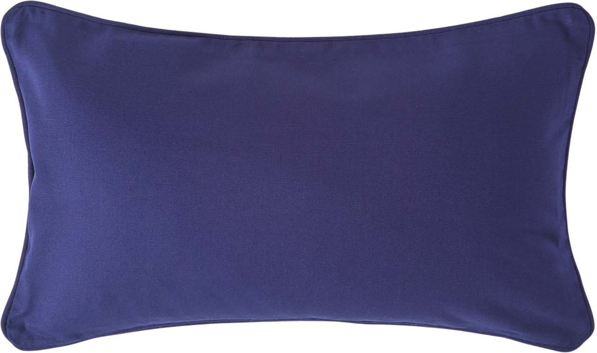 Homescapes Donkerblauwe katoenen kussenhoes 30 x 50 cm Marineblauw