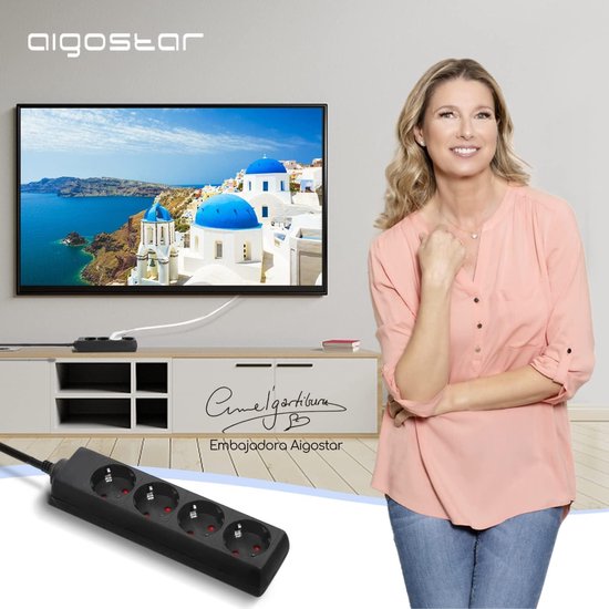 Dubbele Stekkerdoos Zwart - Power Strip / PO-PO