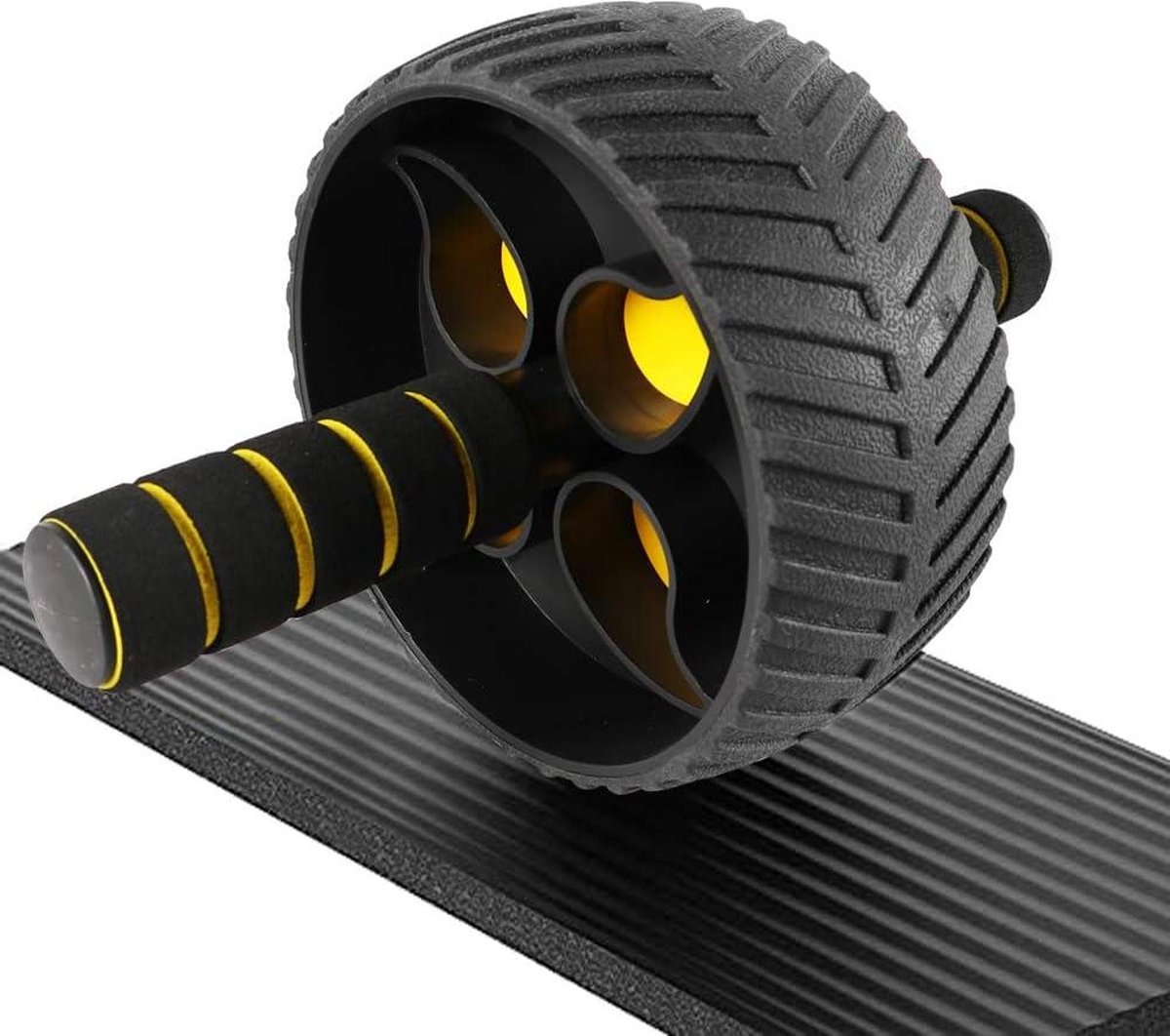 Buikspiertrainer met 4 wielen voor effectieve buikspiertraining
