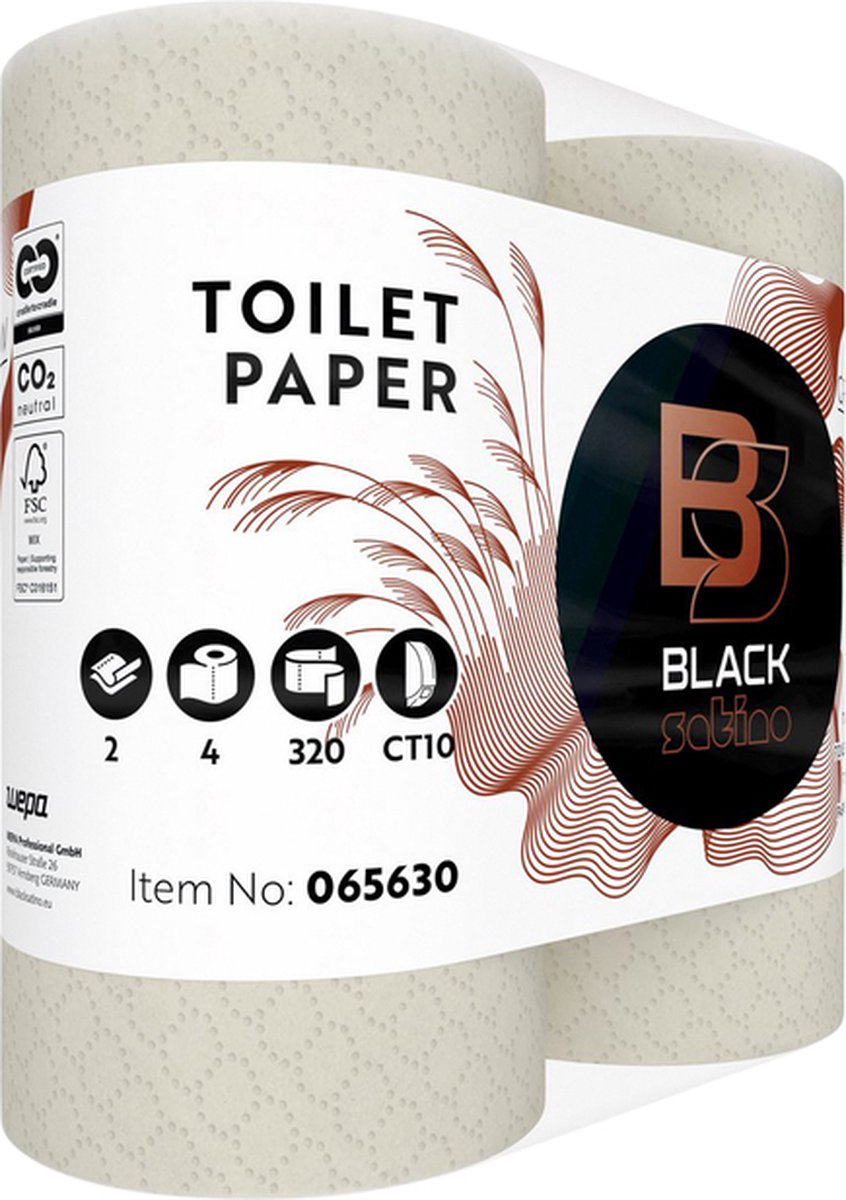 BlackSatino - Toiletpapier blacksatino greengrow ct10 2l 320vel | 12 stuks
