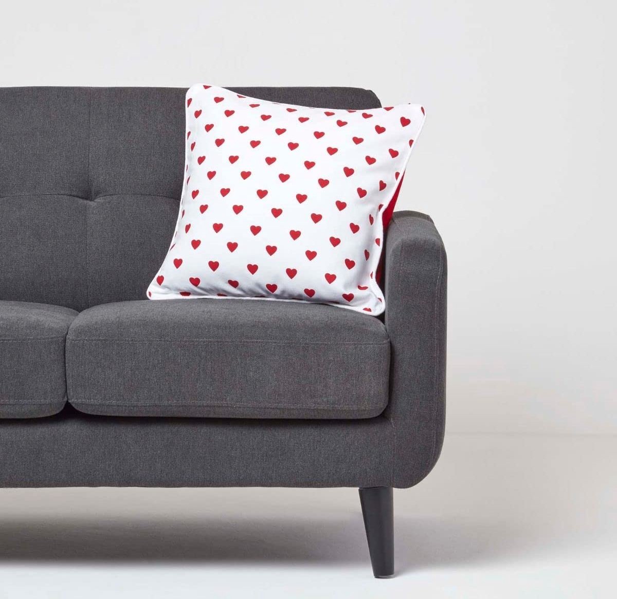 Homescapes Rode Harten Katoenen Kussenhoes 45x45cm Rood