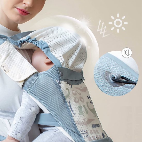 Babydeur, babydrager met heupzitje, multifunctionele babydrager 6-in-1